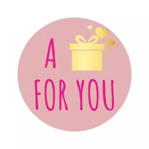 Etiket 39mm roze a gift for you (250x)